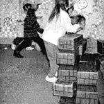 children playing with bricks 1990s